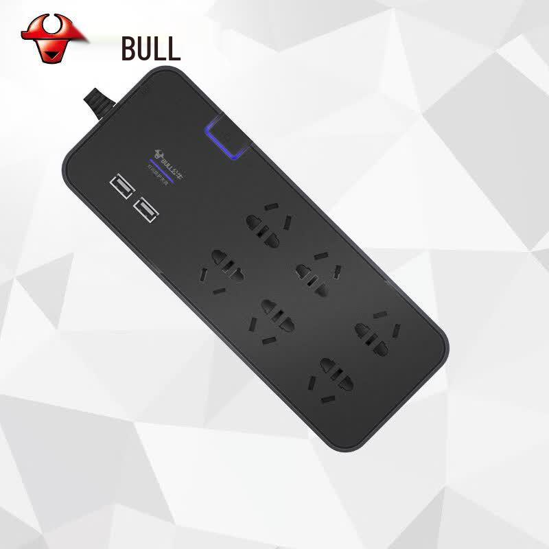 BULL Surge Protector Power Strip with 6 Outlets and USB CN plug (adapter included)