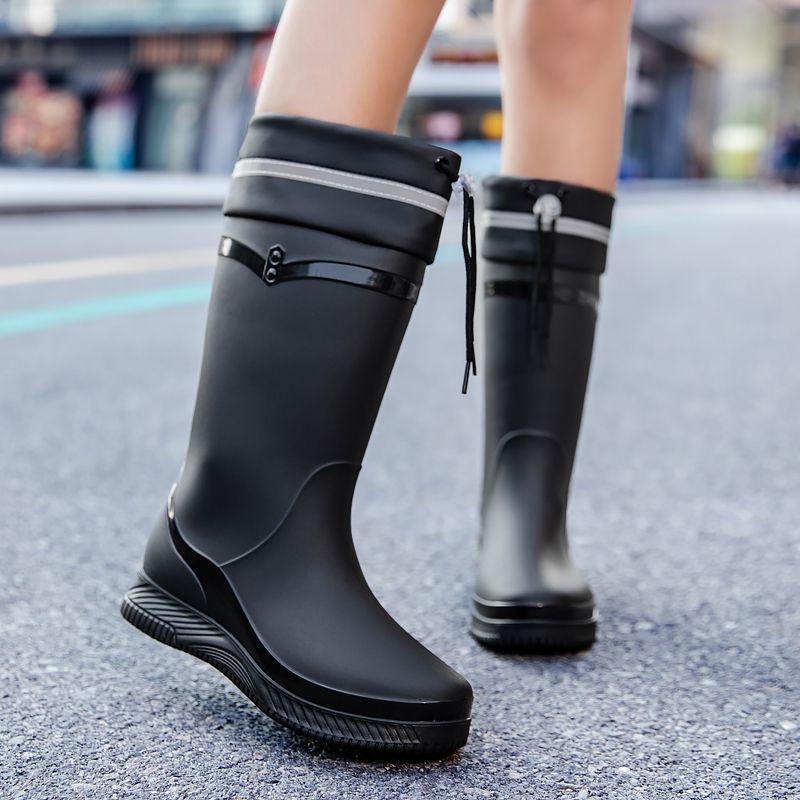 Lady Rain Boots Fashion Non-slip Soft Comfort Waterproof Rain Boots Women Outdoor Hiking School Rainy Days On Foot Camping