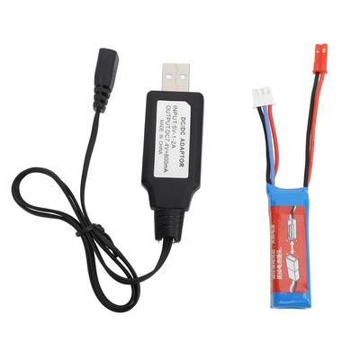7.4V 400mAh RC Lithium-Akku mit Ladegerät 20C JST-Stecker Langlebig für WLtoys 1:28 K969 K989 284161