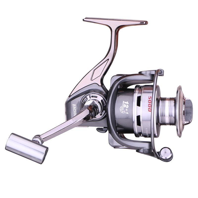 All-Metal Long Cast Fishing Reel with 12+1 Bearings for Sea and Rock Fishing
