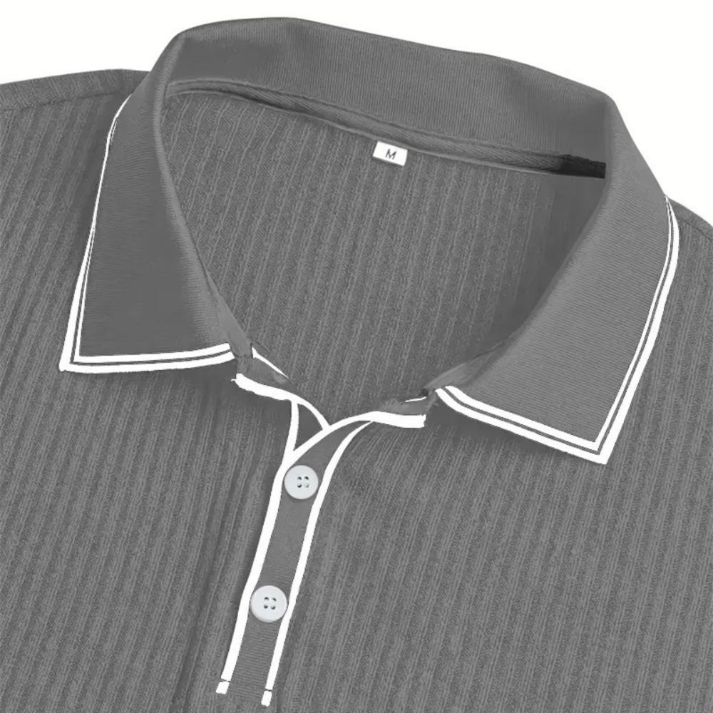 New Men's Polo Short-sleeved Shirt Solid Color for Men Business Casual and Trendy Summer New Men's Short-sleeved Polo Shirt