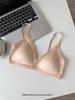 Romantic Satin Eyelash Lace Deep V Bra & Seamless Triangle Thin Cup