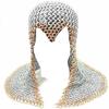 Glugă din cotaș de armură din aluminiu cu lupte design medieval inel de aur, costum