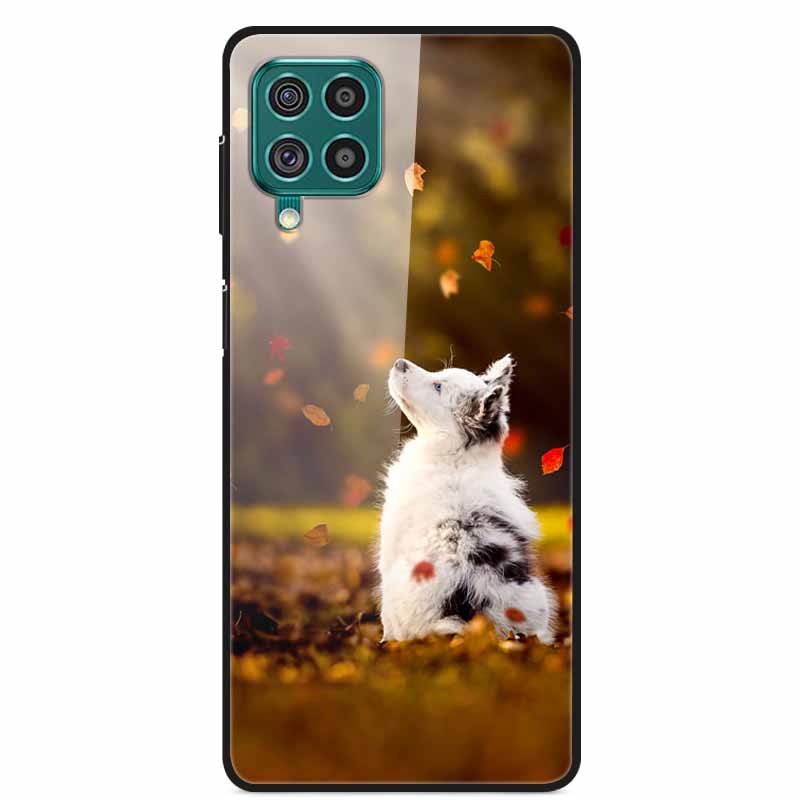 For Samsung M32 Case Tempered Glass Hard Back Cover Case For Samsung Galaxy A12 A22 M32 Phone Case Cover M 32 A 22 Funda Coque