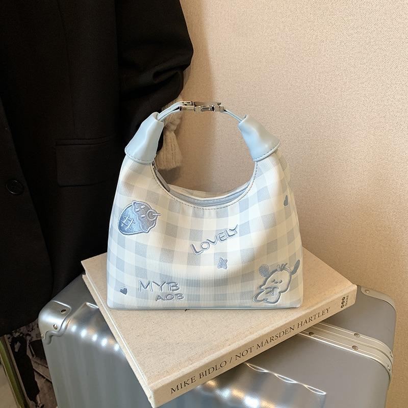Plaid Portable Small Bag Women's New Trendy Fashion Cloud Bag Summer Women's Shoulder Messenger Bag
