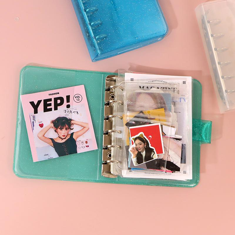 Portable A7 Glitter Clear Planner with Free Shipping - Mini Loose-Leaf Notebook