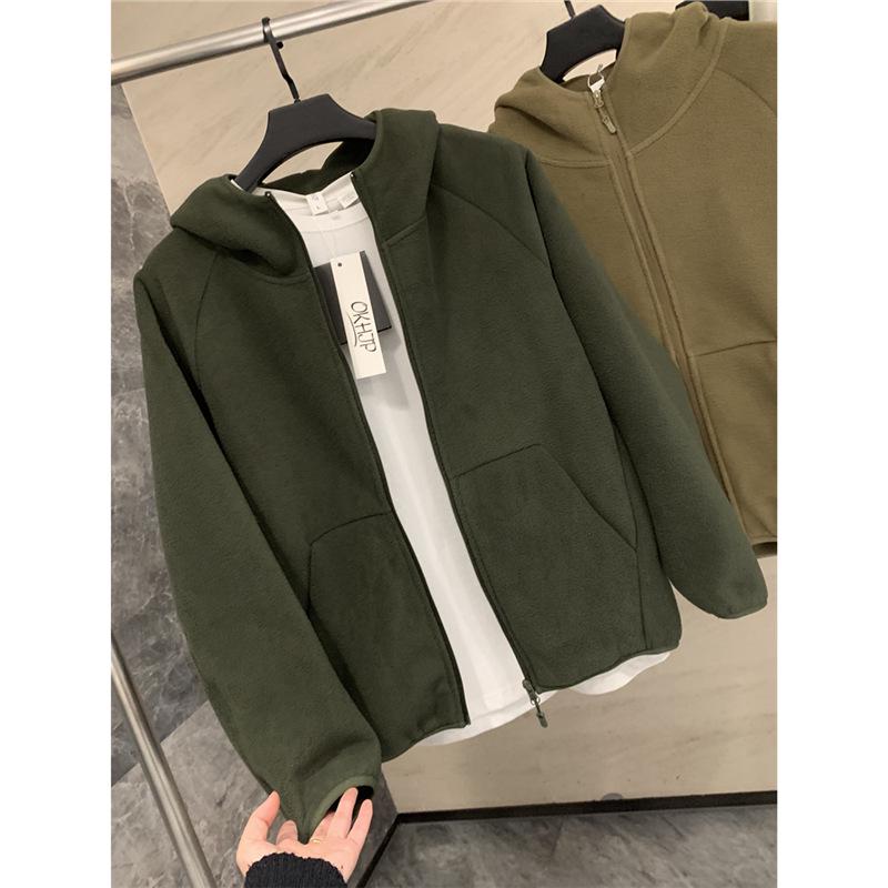 Men's 600G Double-Sided Fleece Hooded Jacket for Fall and Winter