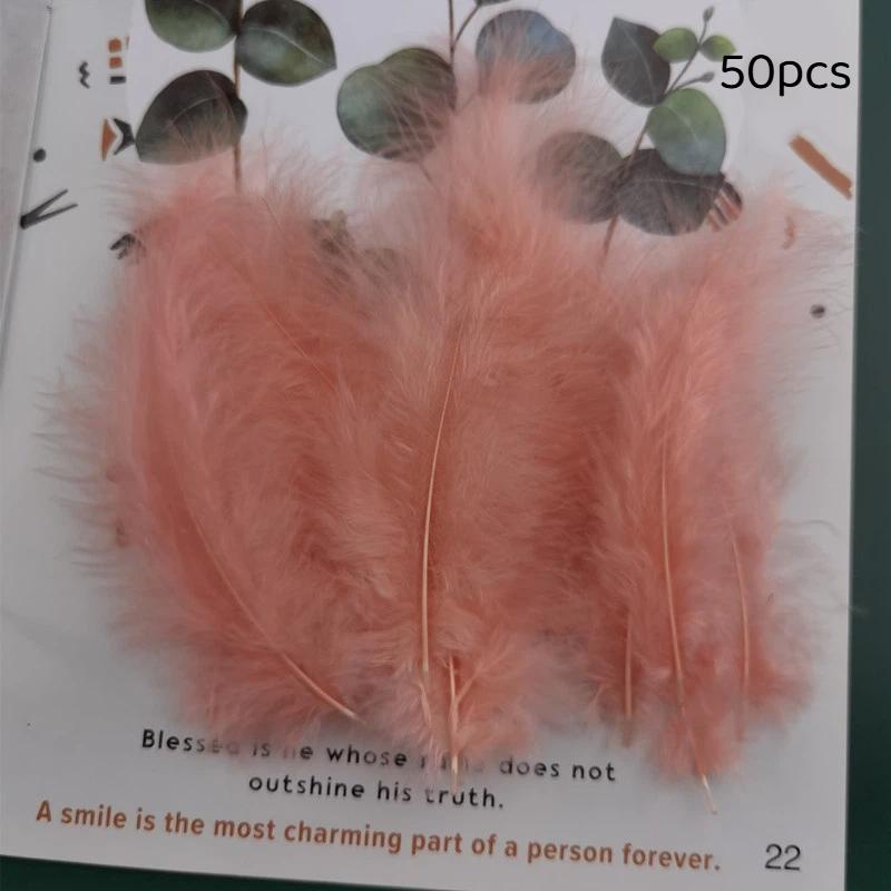 50Pcs Premium Soft Turkey Marabou Feathers Fluffy Craft Feathers for Kids Art Project Birthday Party Decor