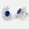 WUIHA Vintage 100% 925 Sterling Silver Lab Sapphire High Carbon Diamonds Gemstone Cocktail Ear Studs Earrings Fine Jewelry