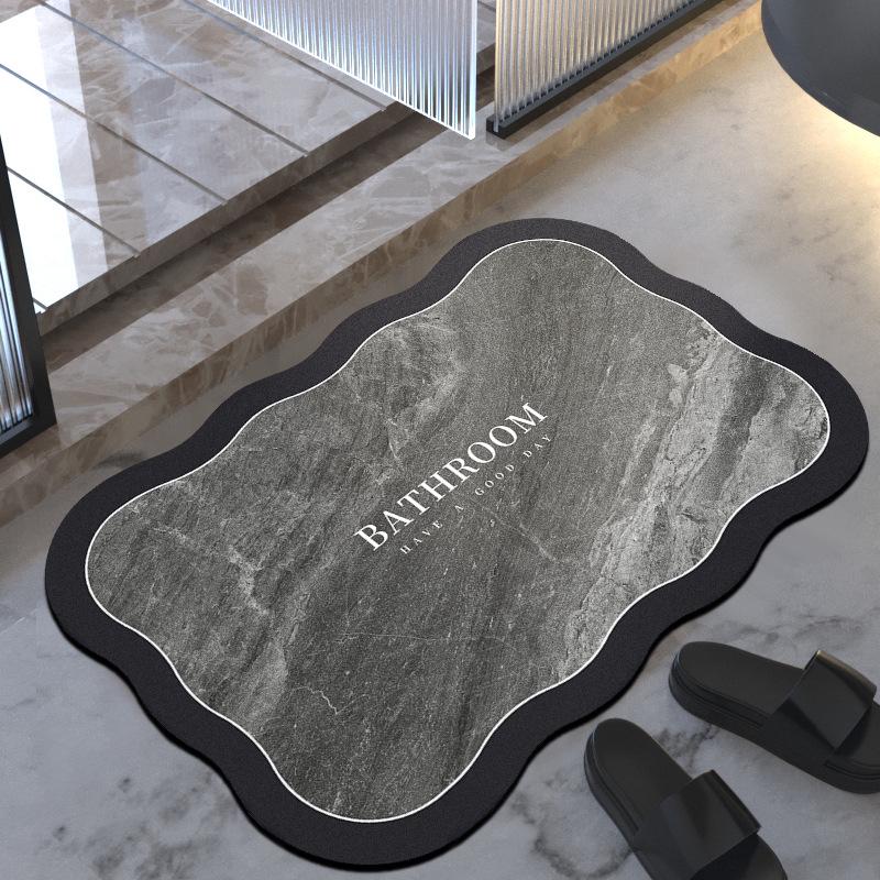 Simple Style Diatomaceous Earth Floor Mat - Stain & Wear-Resistant Bathroom/Toilet Entrance Mat