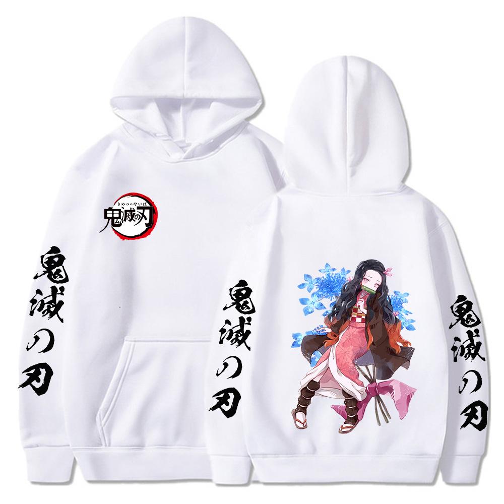 Demon Slayer Kamado Nezuko Cosply Hoodie Women Casual Streetwear Sweatshrit Kimetsu No Yaiba Boys Girls Hoody Pullover Hoodies XS белый 1949₽
