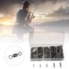 250pcs High Strength Fishing Barrels Swivels Rolling Fishing Tackle Line Connector Swivels Fishing Tackle Tool Enduring