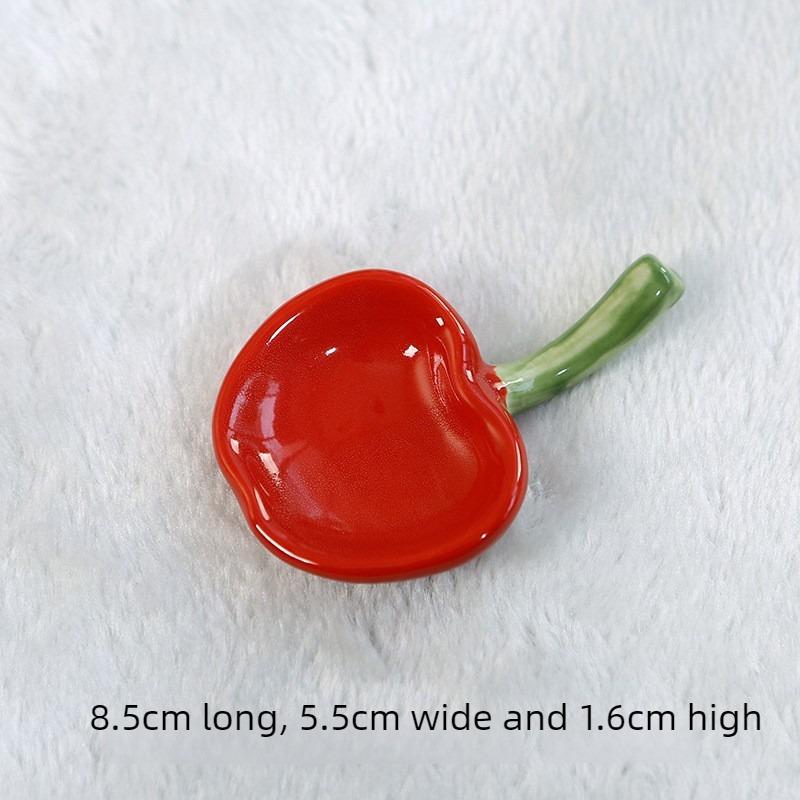 

BEPAN 1PC Cute Cartoon Apple Shaped Ceramic Small Dish Sauce Vinegar Soy Sauce Seasoning Plate Home Kitchen Tableware Supplies красный