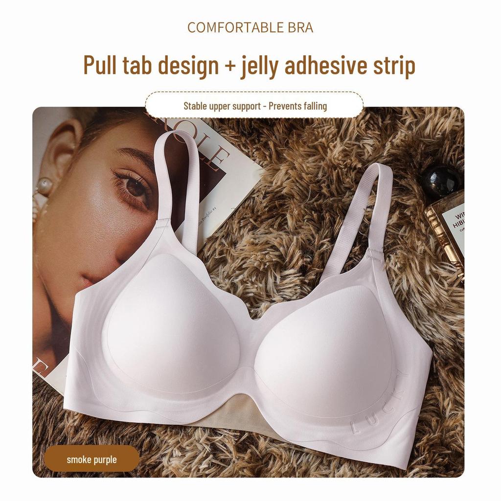 Spring Summer Push-Up Jelly Foam Bra - Anti-Sagging, Underarm Shaping, Steel Ring Support, Markless Design
