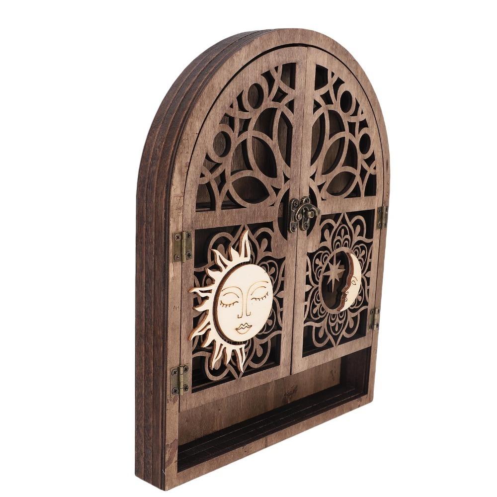 Small Wall Crystal Shelf Wall Hanging Wooden Wall Shelf Decoration Wall Crystal Display Shelf