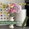 Flexible Iron Floral Wire Stems Paper Covered Floral Stem Wire for 100Pcs Christmas Wreaths