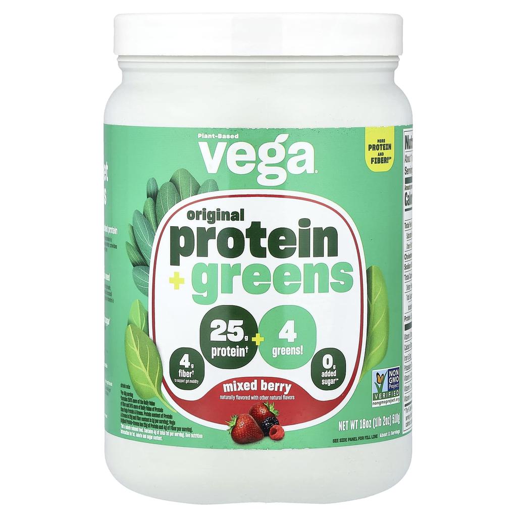 Vega, Plant-Based Original Protein + Greens, Mixed Berries, 510g (1lb 2oz)