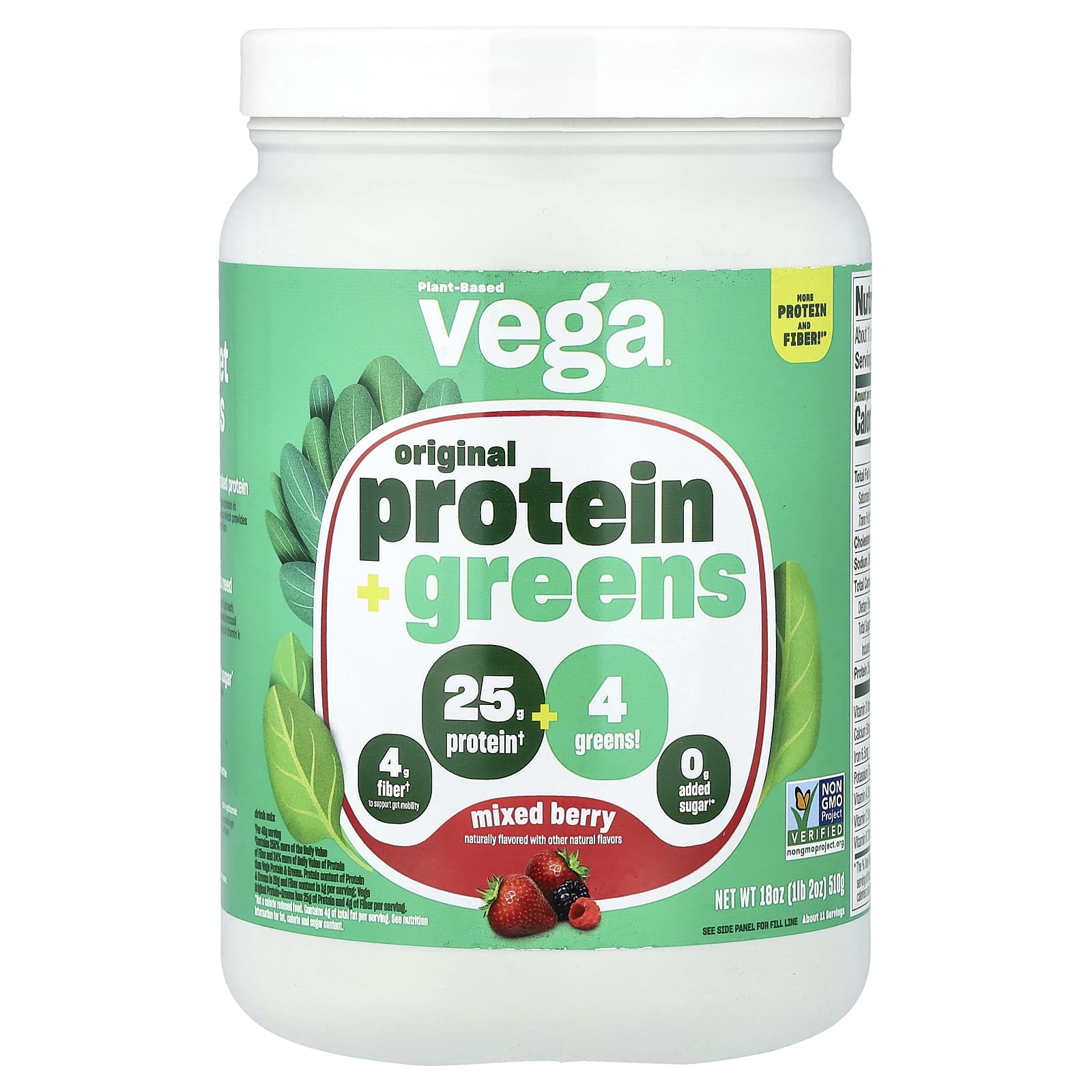 

Vega, Plant-Based Original Protein + Greens, Mixed Berries, 510g (1lb 2oz)