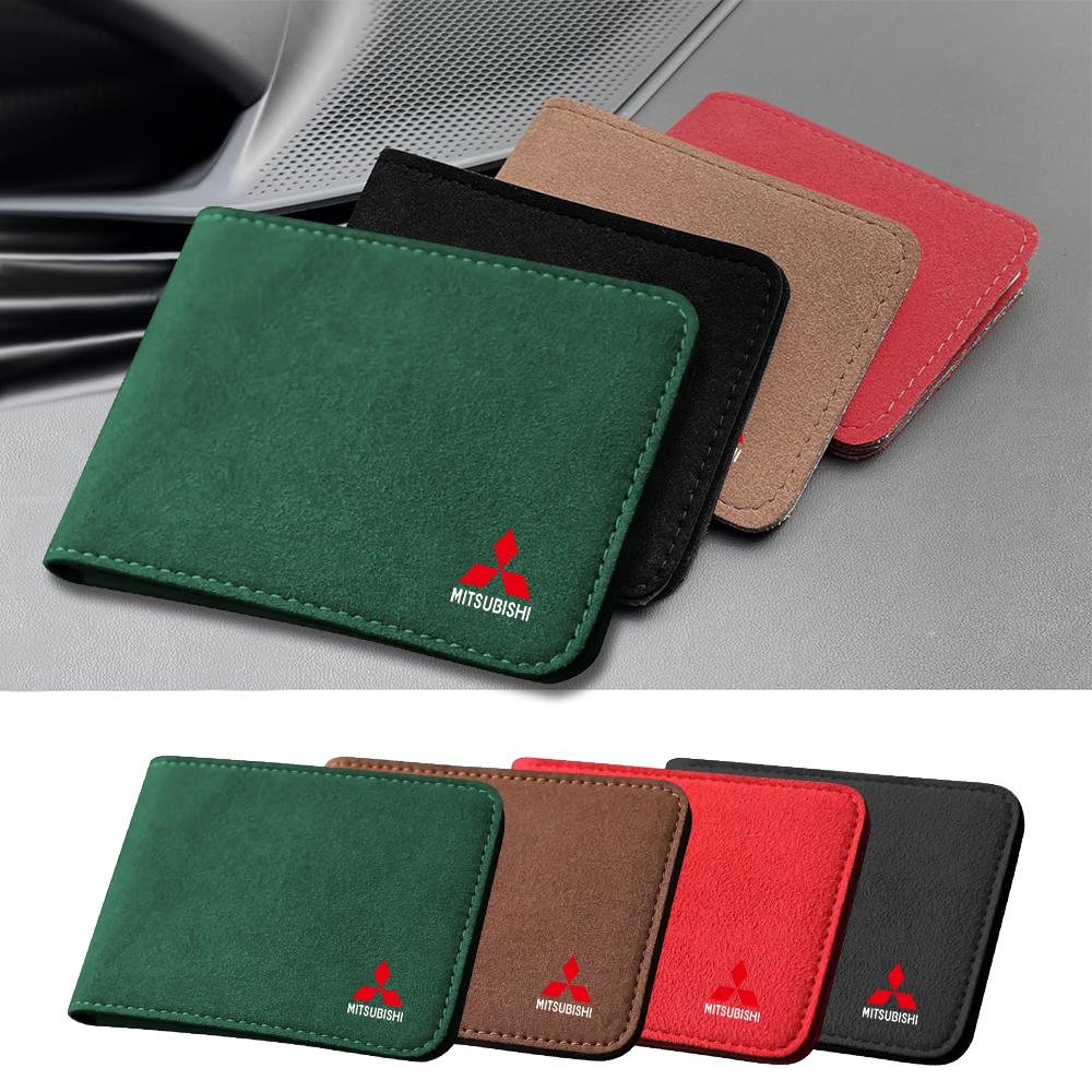 bljm6 Car Wallet Driver License Cover Passport ID Card Package Auto Badge Accessorie For Mitsubishi Ralliart Outlander Lancera EX Asx