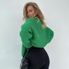 Pull ample à col rond pour femme, pull tricoté à manches longues, couleur unie, vent paresseux, automne et hiver