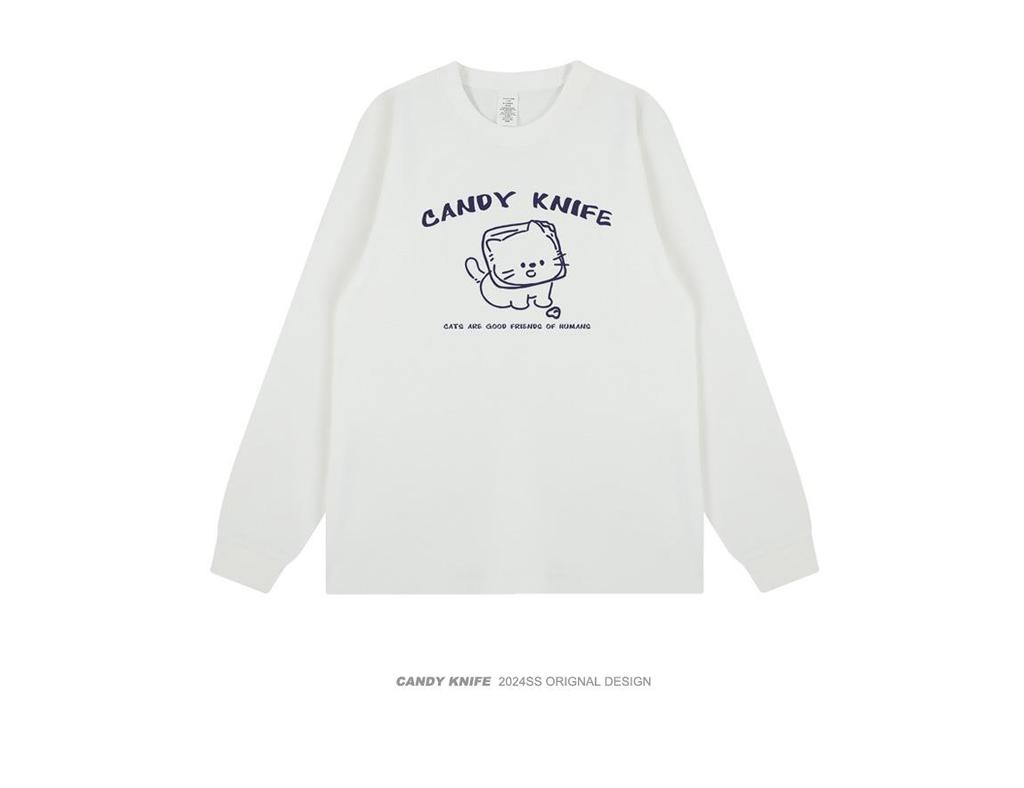 Retro Cartoon Print Unisex Long Sleeve T-Shirt - Autumn/Winter Streetwear