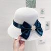 Ladies Straw Hat Women's Summer Elegant Retro Top Hat Sunshade Sun Hat Fashion Bow Bucket Hat