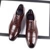 Fashion Men Dress Shoes Leather Luxury Groom Wedding Shoes Square Toe Gentlemen Black Brown Zapatos Para Hombre