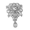 Elegant Shining Crystal Brooch Alloy Retro Style Rhinestone Lapel Pin Gold Silver Decorative Pearl Brooch Women's Fashion