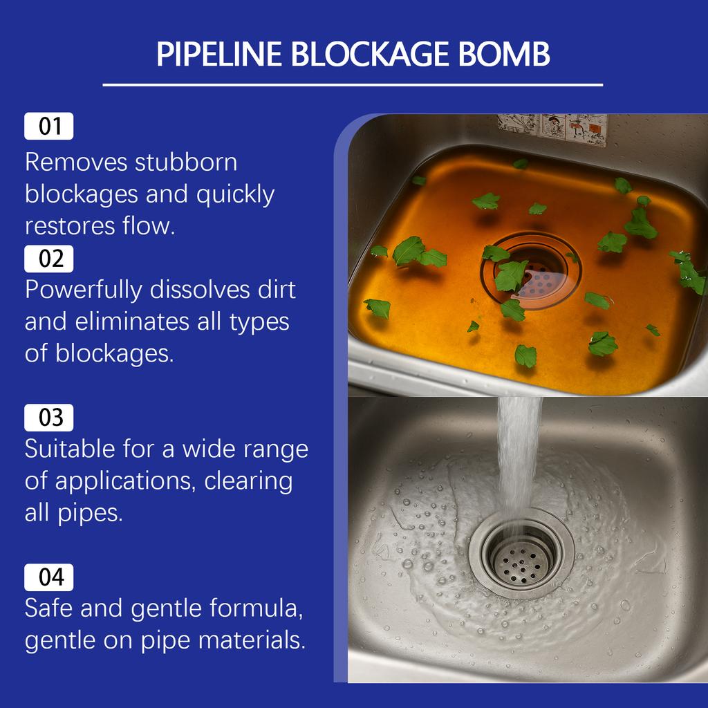 Drain Clog Remover Pipe Cleaner for Kitchen Sink Toilet Bathroom  Fast Acting Dissolves Hair Grease Food Waste Eliminates Odors
