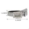 Women Rhinestone Belt Lady Waist Durable Versatile Length 103cm Cowgirl PU Leather