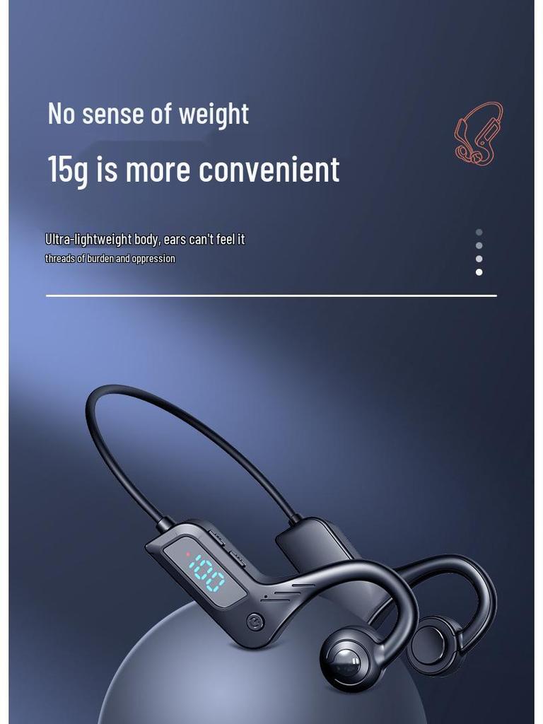X7 Wireless Bone Conduction Sports Headphones with Bluetooth, Waterproof, Card-Insertion, and Digital Display.
