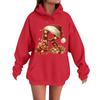 Women's Casual Comfortable Long-Sleeved Christmas Letter-Printed Warm Hooded Crew-Neck Sweatshirt