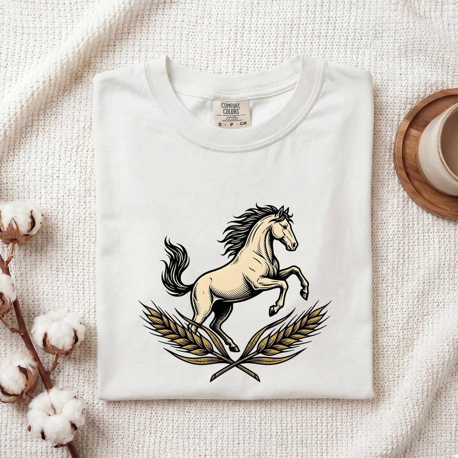 Bucking Horse Shirt Cowgirl Ranch Gift Women Retro Tee Bronco T-Shirt Cowboy Fan Rodeo Tshirt Farm Graphic Country Grain Tshirt L