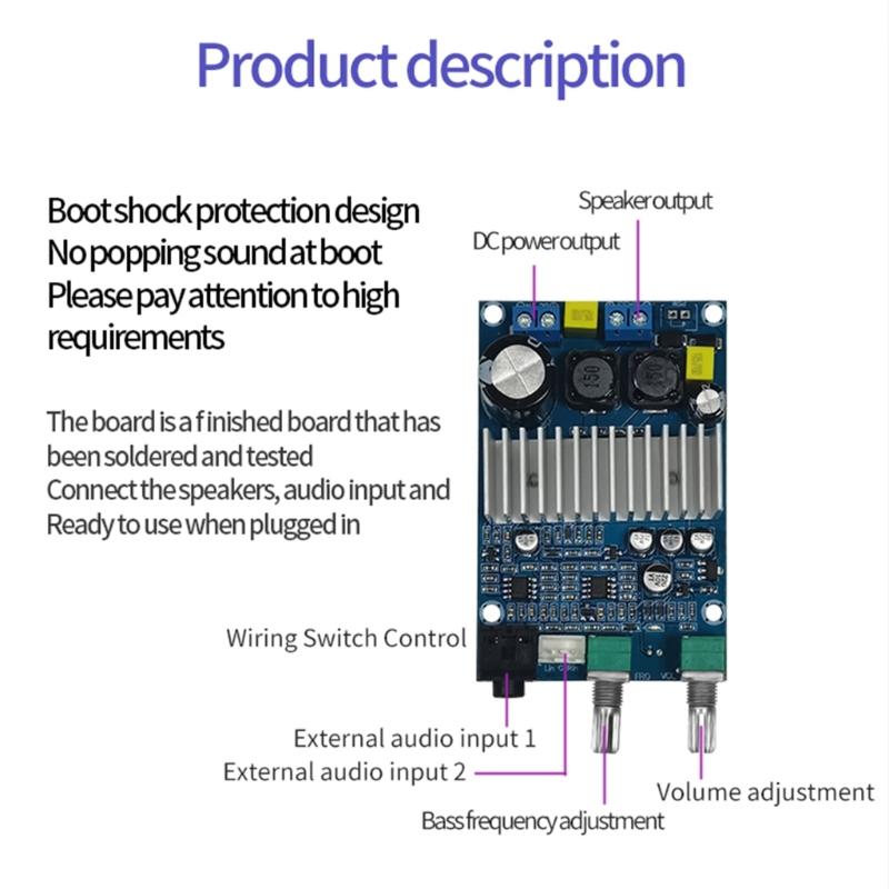 High Efficiency TPA3116D2 Digital Amplifier Board with Low Frequency Channel and Wide Working Voltage Range