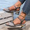 Fashion Women Sandals 2024 New Summer Fashion Golden Sandals Women Lightweight Open-toe Solid High Heels Shoes Women Sandalias De Mujer
