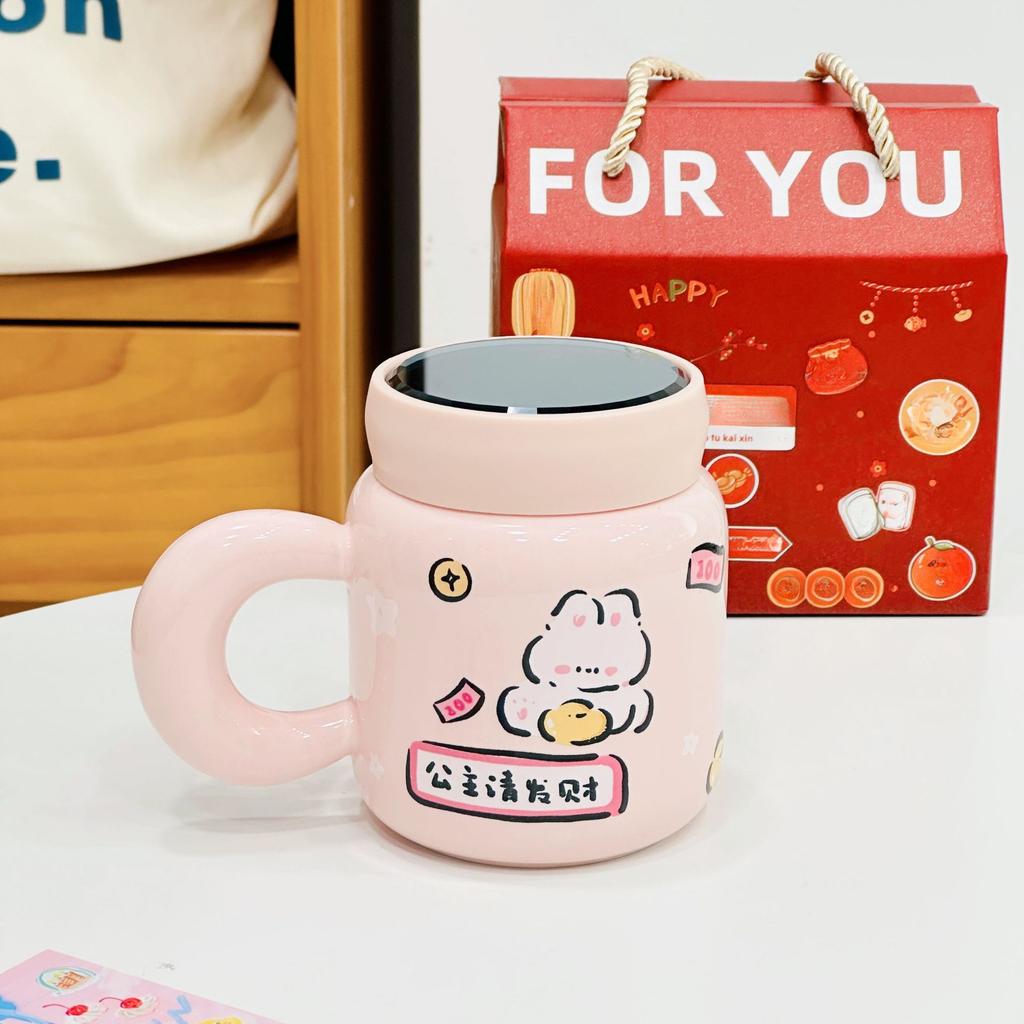 Cartoon Cat with Daji Dali Household Set Small Gift Box Souvenir Mug Large Capacity Ceramic Water Cup