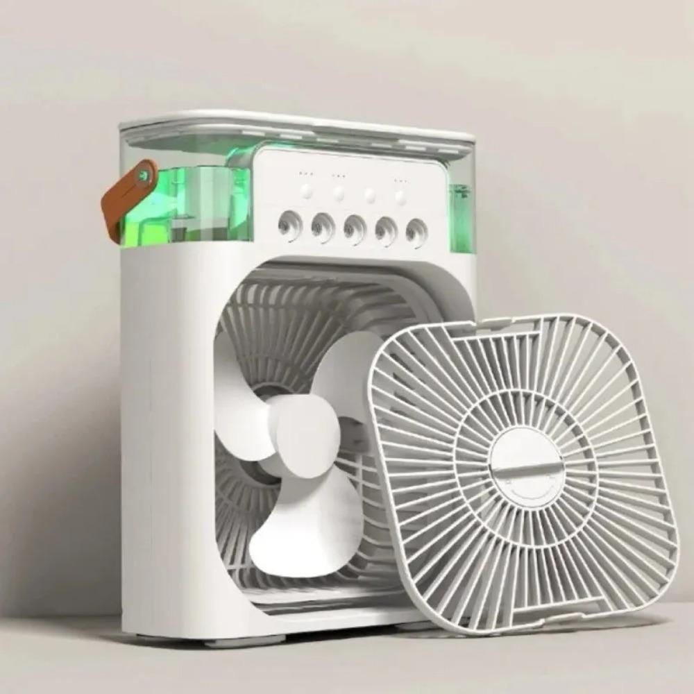 Five-Hole Spray Fan Humidification Refrigeration Air Conditioning Fan Desktop Dormitory Mini Chiller USB