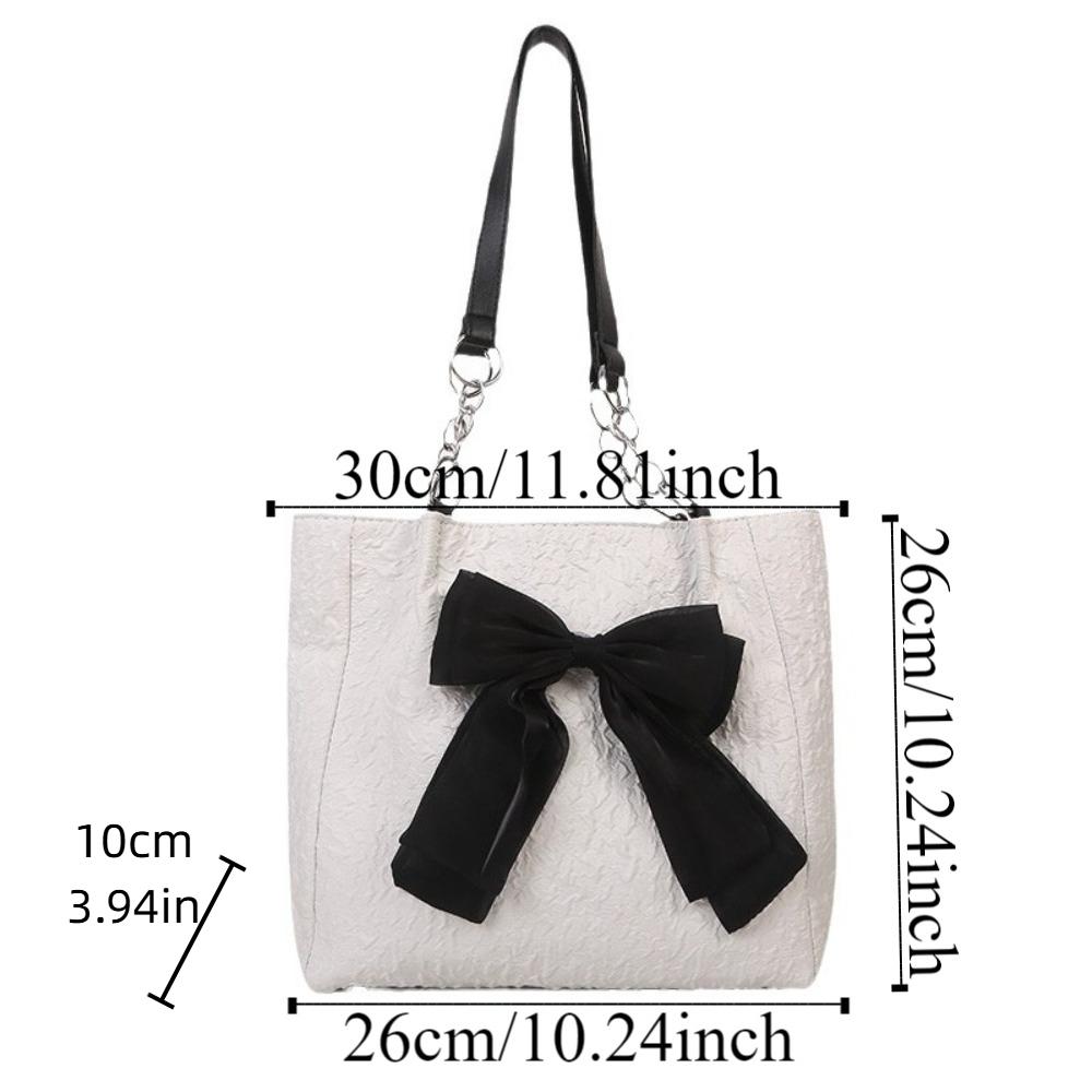Nylon Single Shoulder Bag Korean Style Bucket Shopping Bag All-match Bowknot Tote Bag  Girls