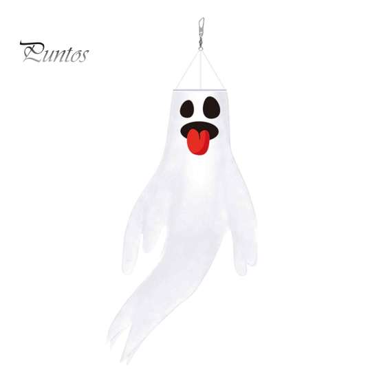 Party Atmosphere Props 44 Inch Halloween Hanging Ghost Windsock, White Flying Ghosts Flag Wind Scary Yard Socks for Tree, Outdoor Patio, Decor
