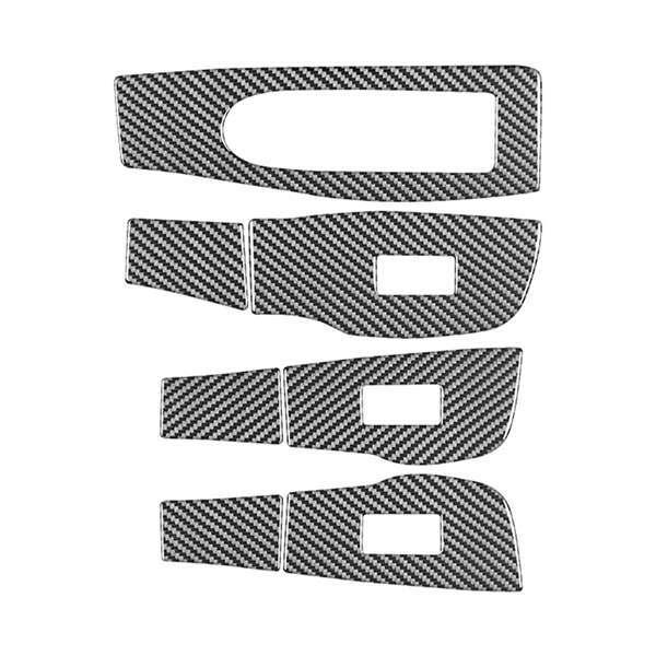 1 Set Carbon Fiber Pattern Soft Window Lift Switch Decorative Sticker