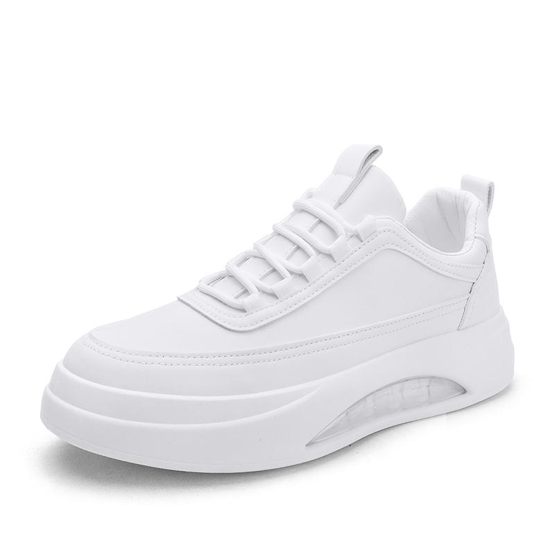 39-44 Мужская модная тенденция Толстая подошва Увеличивающая рост Универсальная белая обувь Повседневная обувь Белая обувь для скейтбординга 39 белый 2166₽