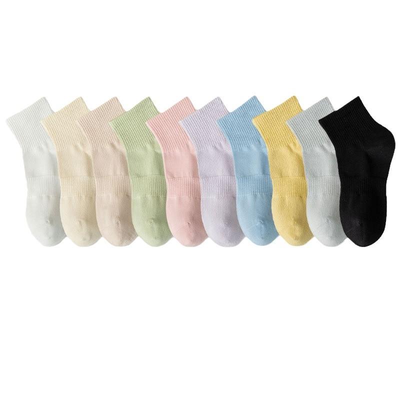 Women's Mid-calf Socks, Boneless Sports Solid Color Cotton Socks, Autumn and Winter Short Socks, Versatile Spring and Summer Socks