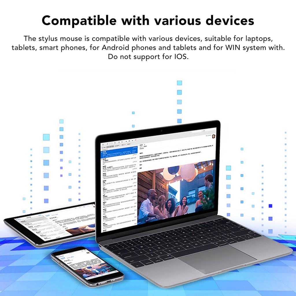 Optical Pen Mouse, 2.4Ghz Wireless Bluetooth Pocket Rechargeable Pen Mouse, 1200 DPI Handwriting Ergonomic Mouse for Laptop Android Tablet PC