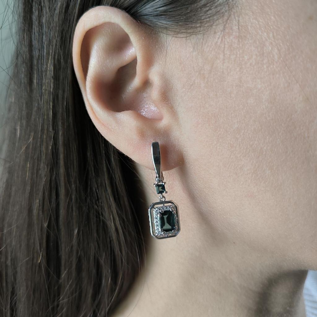 Silver Earrings with London Blue Topaz 2.429ct (2196006)