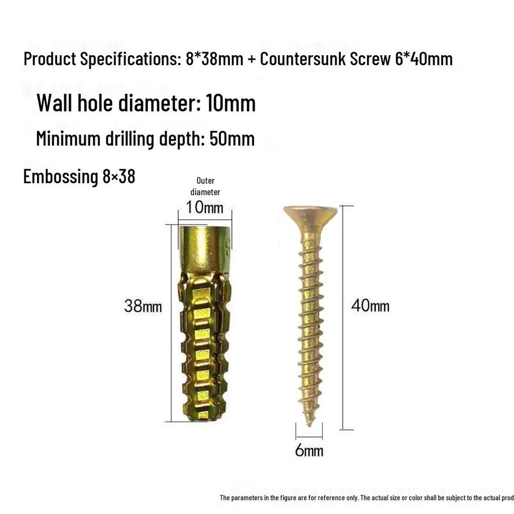 Serrated Wall Gecko Iron Expansion Screw with Galvanized Plug for Lightweight Brick Repair and Strong Load Bearing.