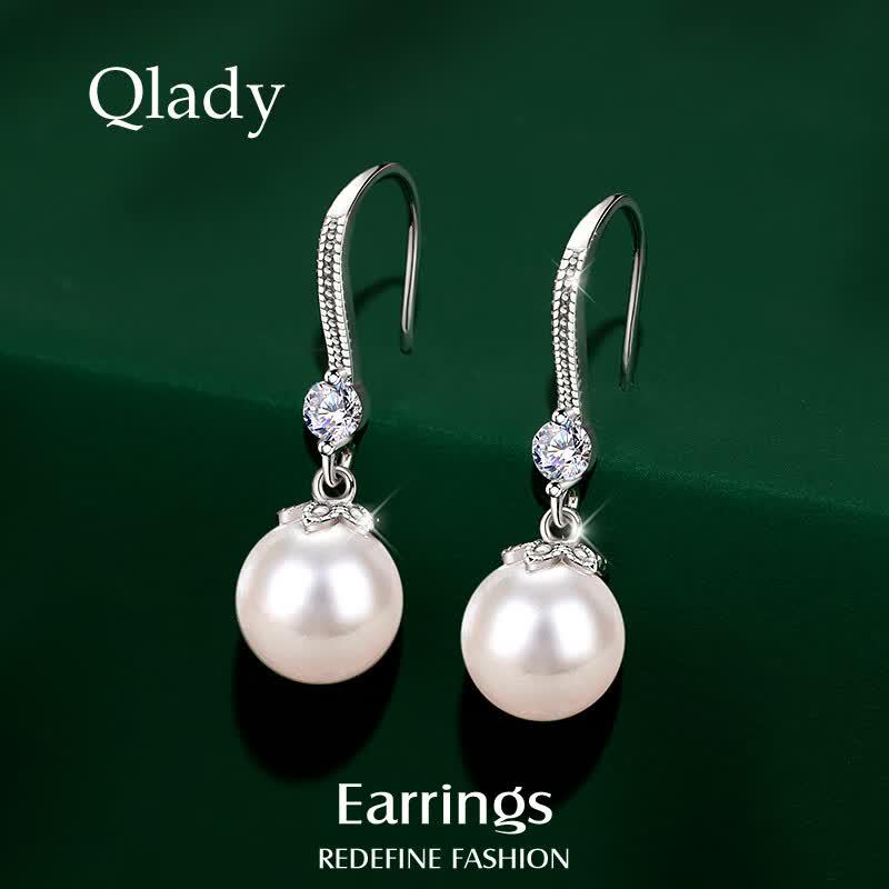 Qlady Sterling Silver Freshwater Pearl Earrings