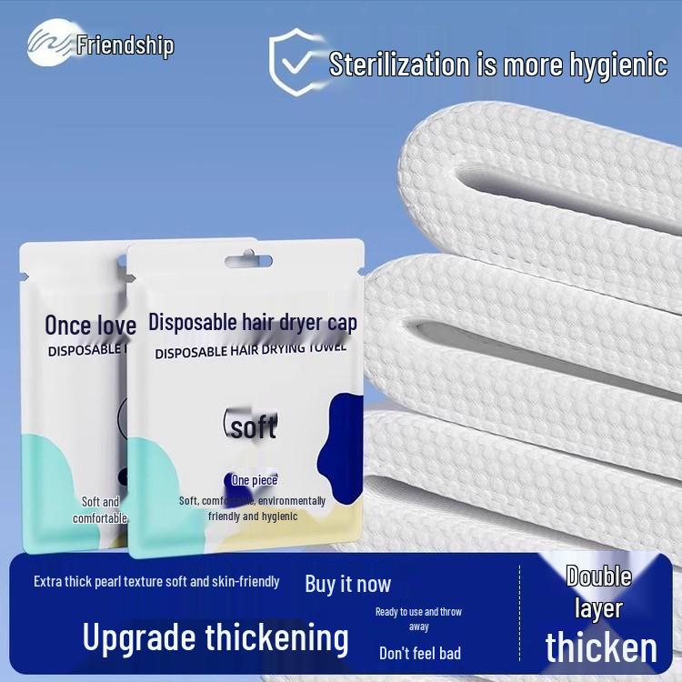 

** Суперабсорбирующая одноразовая шапочка для волос - Быстросохнущая, Портативная, Толстая обертка для сушки волос и ванны ** Enlarged and Thickened - 1 Piece