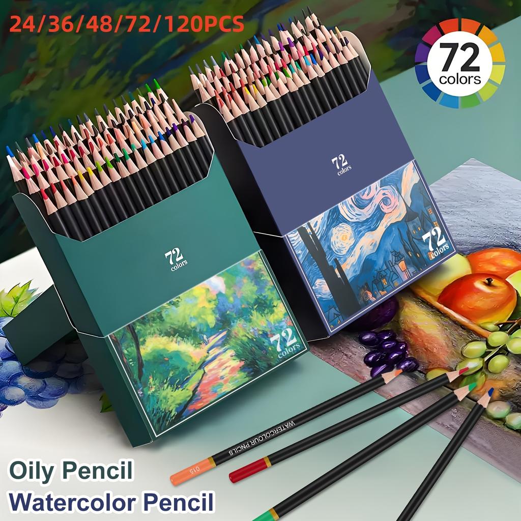 24/36/48/72/120 Professional Colored Watercolor Pencils Set for Adults & Teens - Premium Art Supplies with Vibrant Colors, Pencils