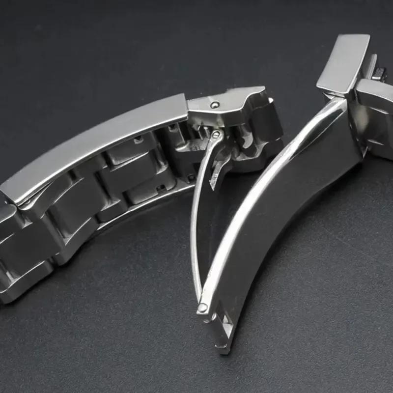 Watch Band For Rolex Daytona Submariner Watch Strap NH35 NH36 Glide Lock Clasp 904L Solid Stainless Steel Bracelet 20MM 21MM