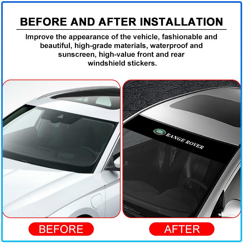 Car Front Windshield Stickers Front and Rear Decorative Emblem For Land Rover Freelander 2 L2 L319 L462 LF Range Sport Evoque L322 Discovery 2 3 4 5